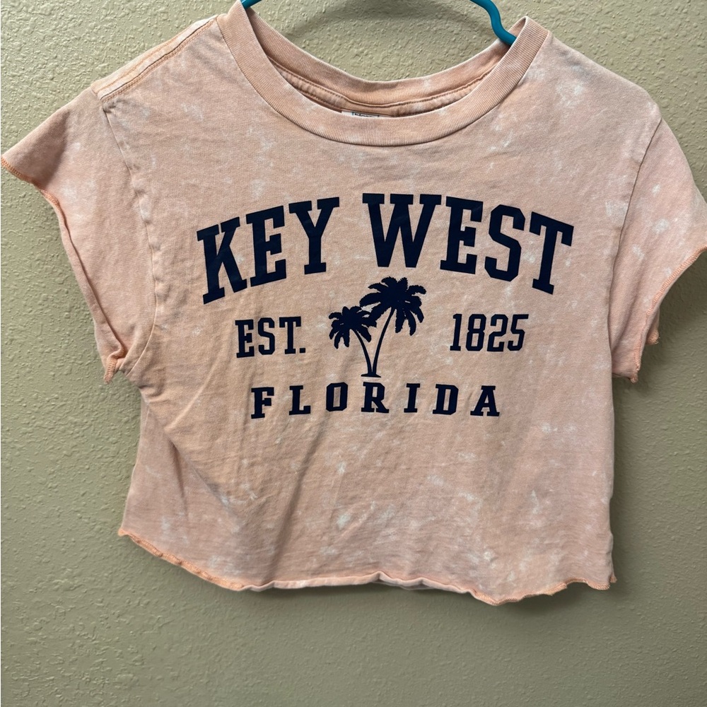 Key West Peach Tee - Tie dye design
